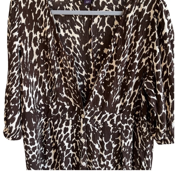 Roaman’s Animal Print Shirt Dress Women’s 22W Duster Coverup Plus Size Empire - Picture 6 of 13